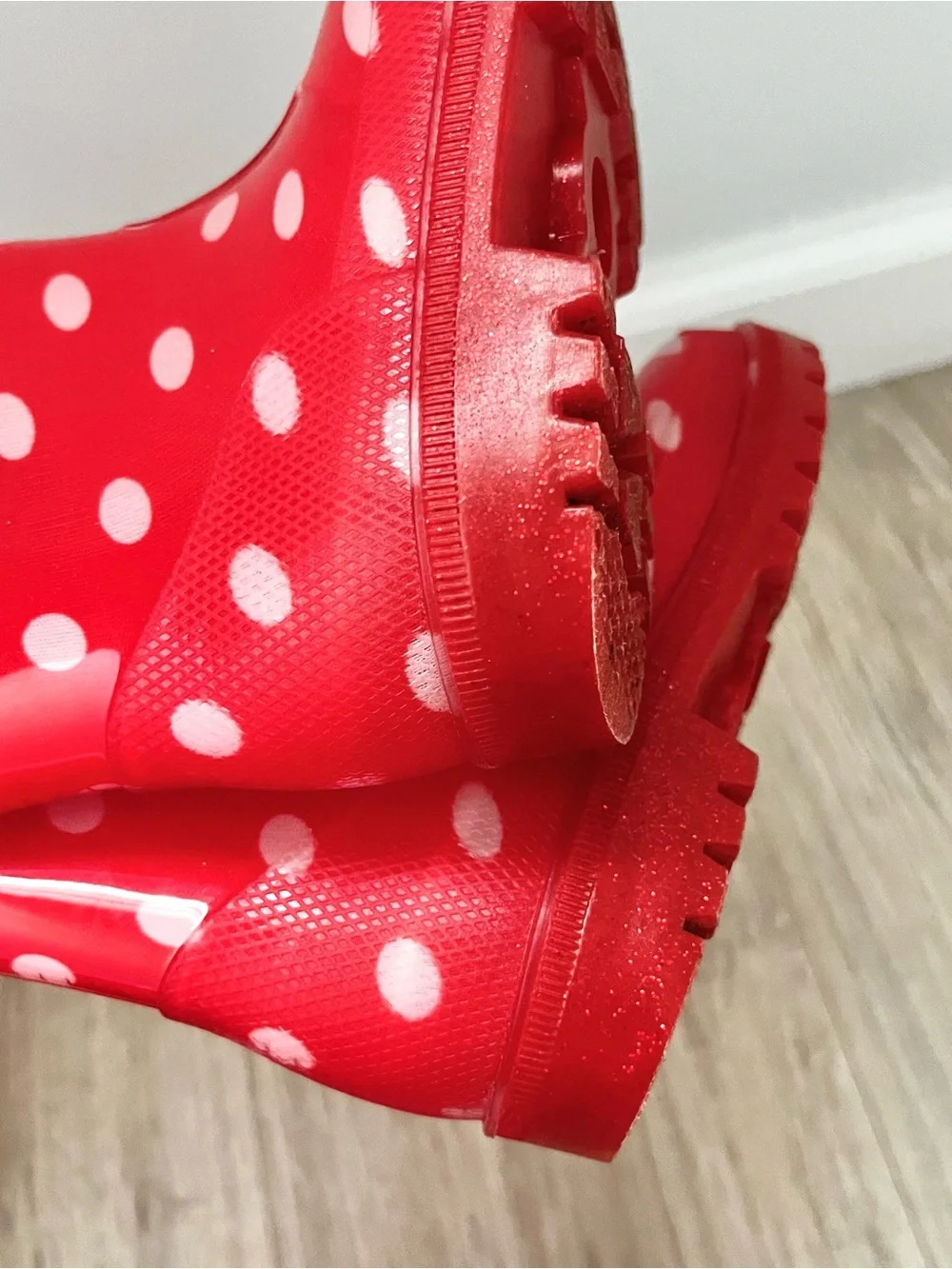 Minnie Mouse Red Polka Dot Kids Rain Boots